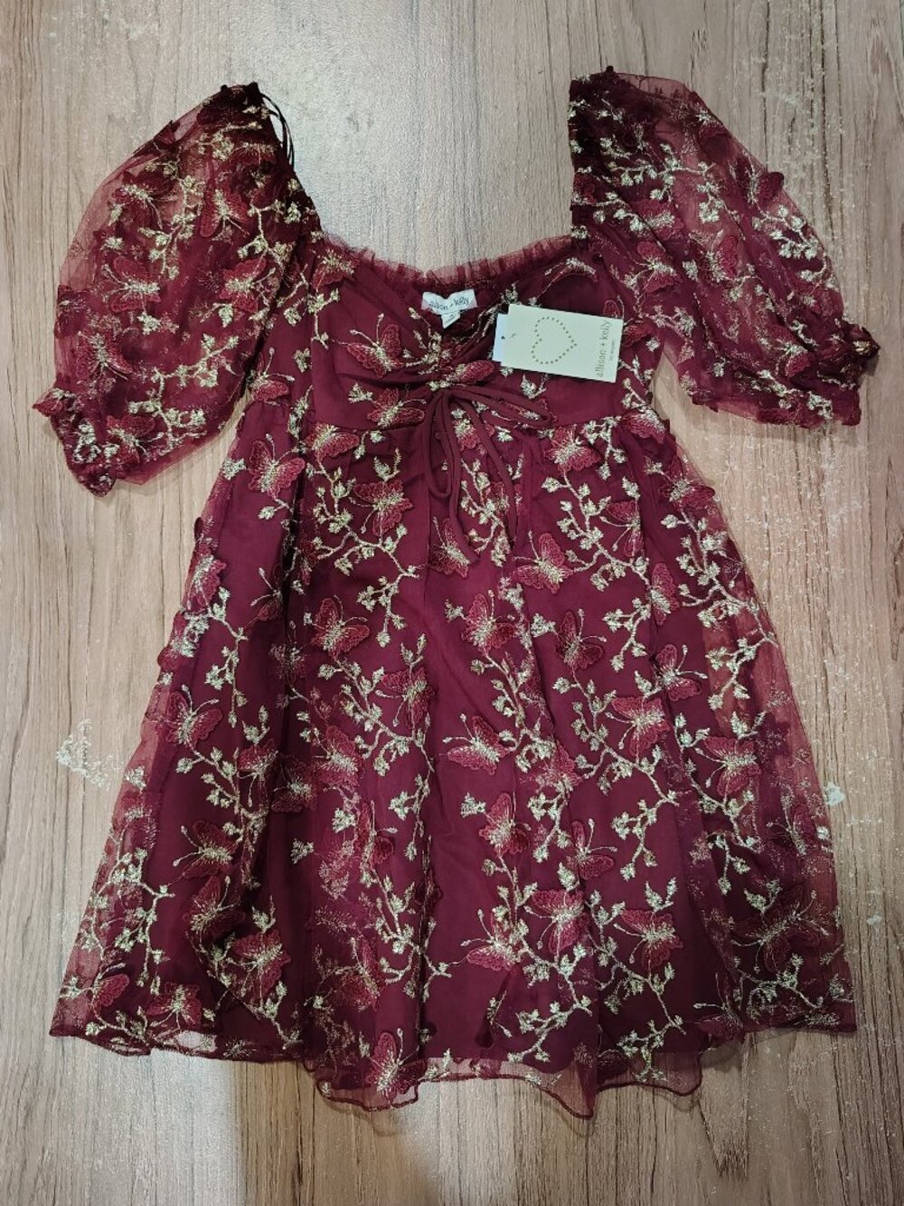 NWT! Allison & Kelly Babydoll Floral Print Sweetheart Neck Dress (Sz S Juniors)